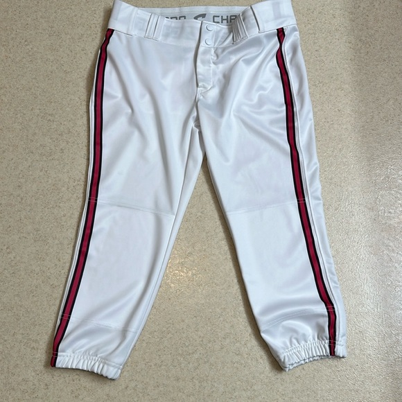 Women’s Champro softball pants size large. White with pink stripes. - Picture 1 of 6